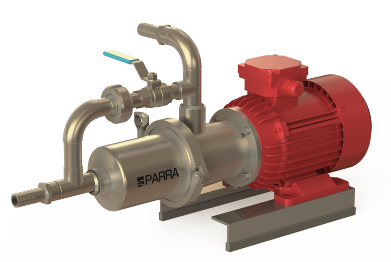 Render 3D de una dosificadora de estator flotante. Bomba Helicoidal de estátor flotante.