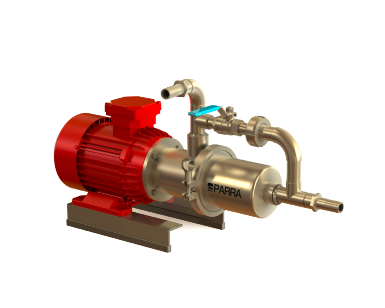 Render 3D de una dosificadora de estator flotante. Bomba Helicoidal de estátor flotante.